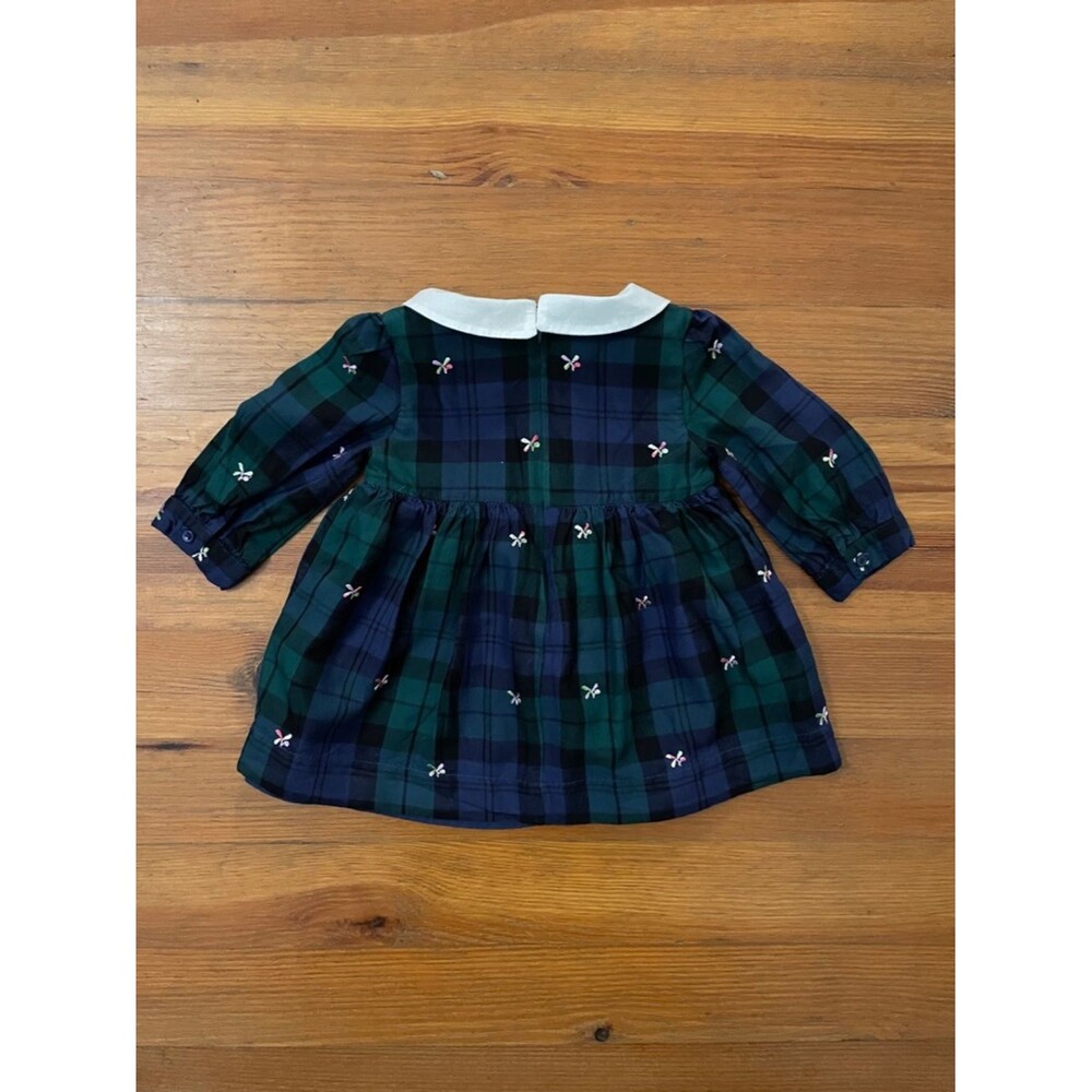 GAP Sarah Jessica Parker SJP Plaid Dragonfly Embroidered Dress 12-18M Peter Pan - Picture 5 of 11